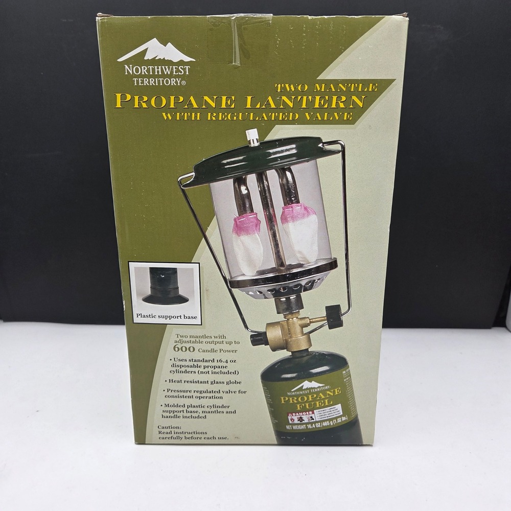 Northwest Territory Propane Lantern Two Mantle 600 CP Green Portable Camp Light